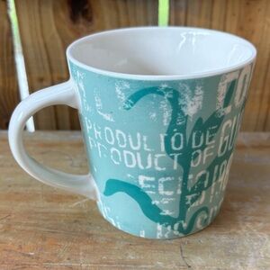 Starbucks 2006 Product Of Guatemala Coffee Tea Mug Light Green Floral 18oz